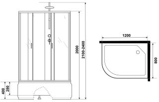 Душевая кабина Niagara NG-2310-14RBKT 120x80см серебро/матовое